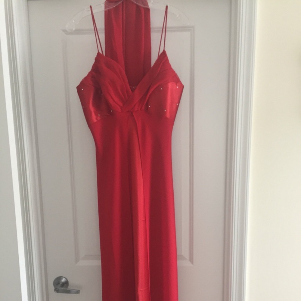 Elegant red dress prom